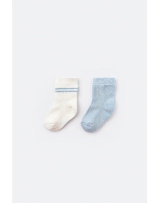 Derby Bamboo 2Li Çorap 68386 Ekru Mavi