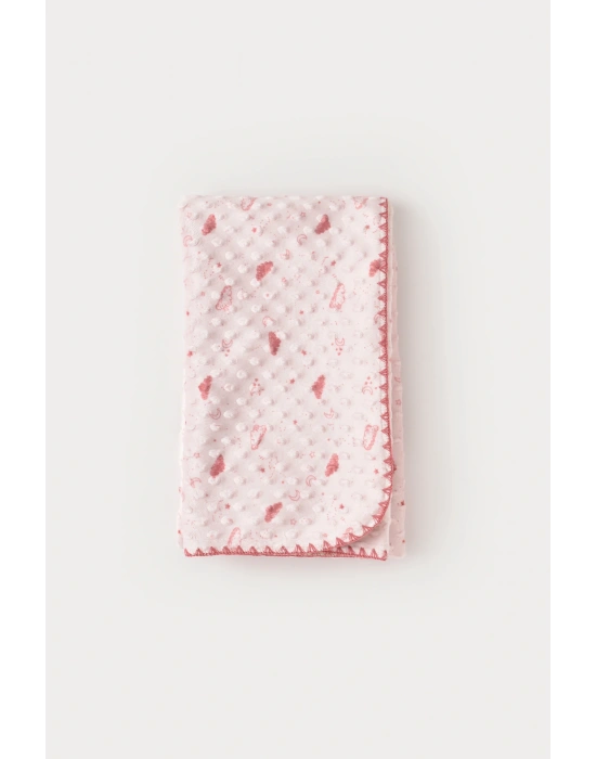 BİBABY BULUT DESENLİ TOPÇİKLİ FLUFFY BATTANİYE