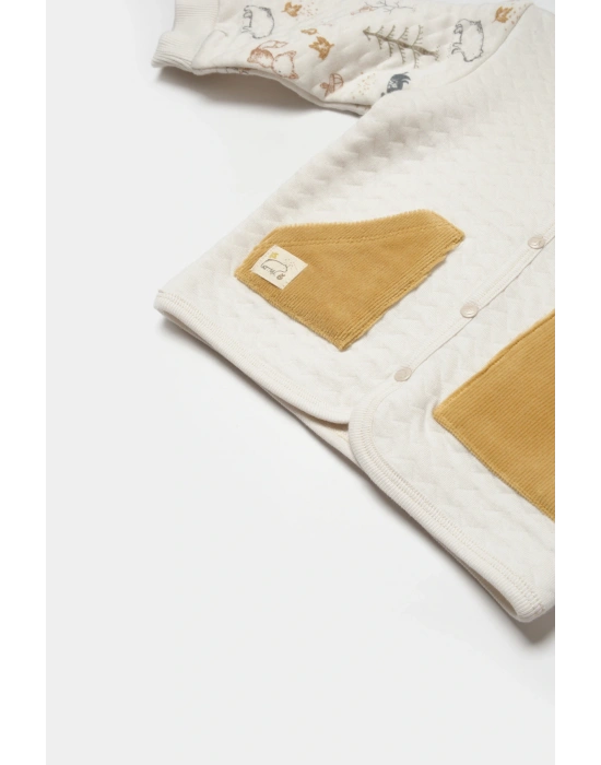 Vahşi Orman Bej Kapüşonlu Hırka