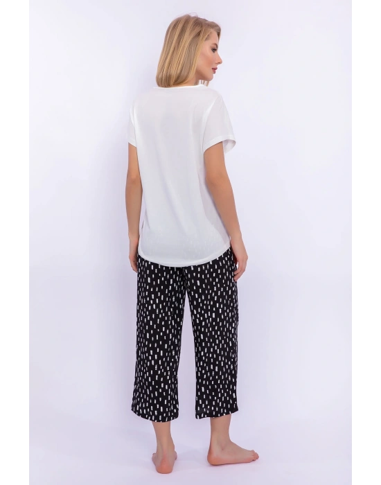 Sleepovers Krem Kadın Kapri Takım