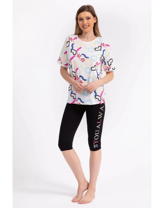 Rolypoly Be You Always Krem Kadın Kapri Tayt Takım