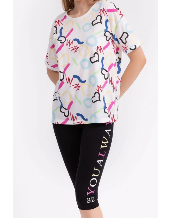 Rolypoly Be You Always Krem Kadın Kapri Tayt Takım