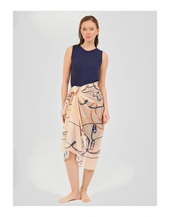 Toprak Desenli Etek Pareo DLX-7090