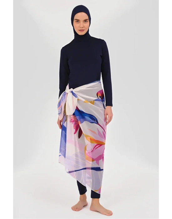 Begonvil Desenli Etek Pareo DLX-7087