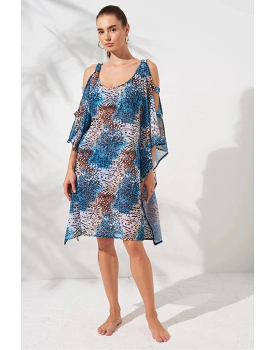 Ocean Kollu Bant Detaylı Tunik Pareo DLX-231802