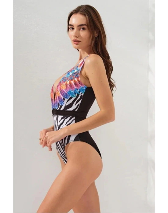 Kadın Derin Dekolteli V Yaka Feather Mayo DLX-231115