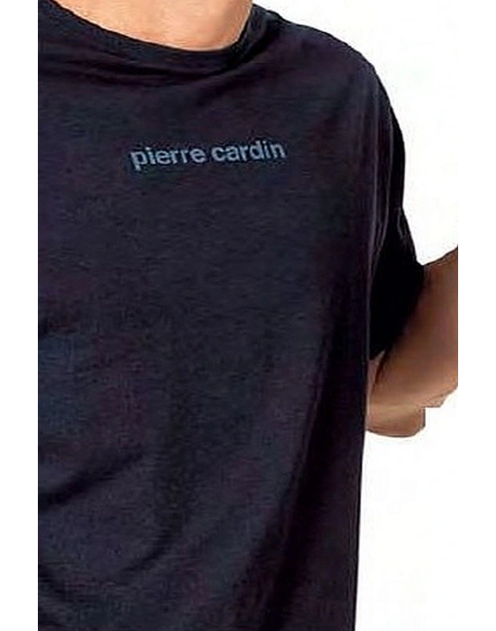 6086 Erkek Kısa Kollu Bisiklet Yaka Oversize Pijama Takım-Lacivert