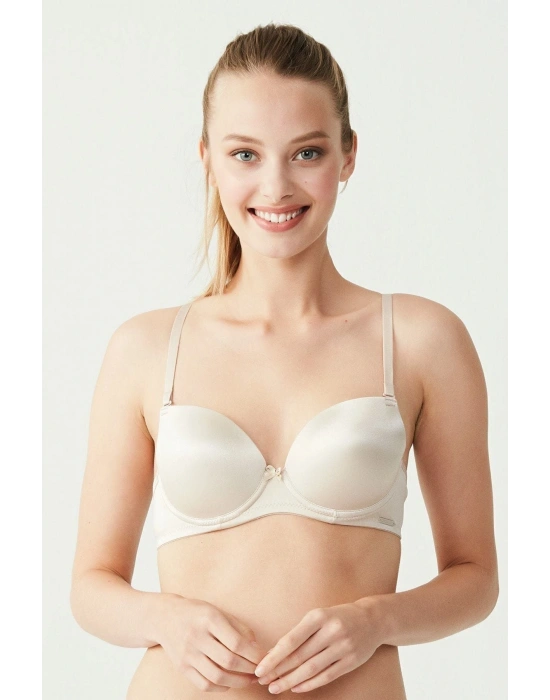 Kadın Ten U.s Polo Assn. 66141 Kulaksız Push-up Sutyen