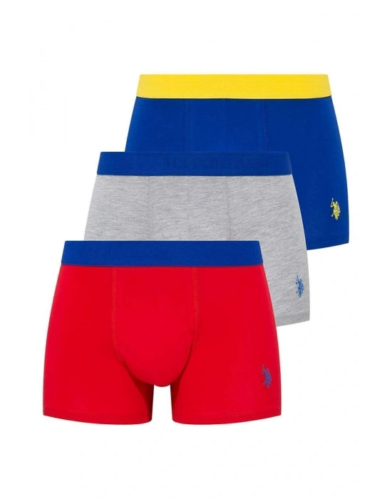 Pamuklu & Likralı, Çok Renkli Erkek 3lü Boxer Set 80170