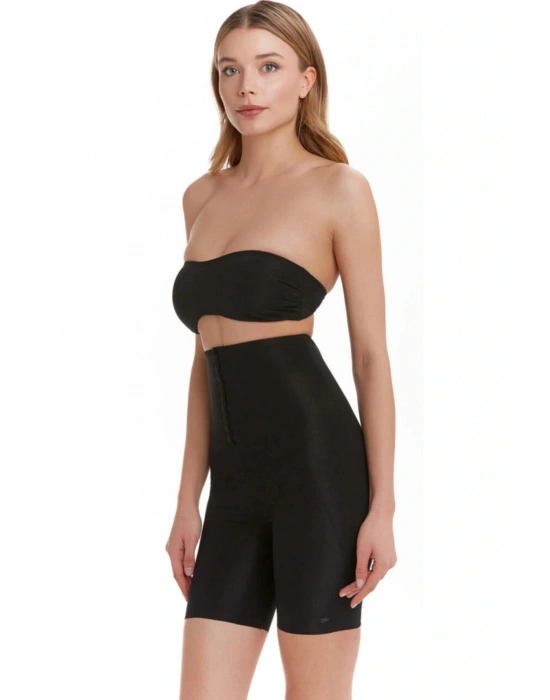 Kopçalı Uzun Korse / Ekstra Güçlü Inceltme Siyah