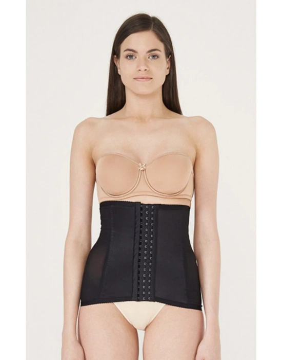 Kadın Siyah Tül Detaylı Agraflı Bel Korsesi 2109-S10