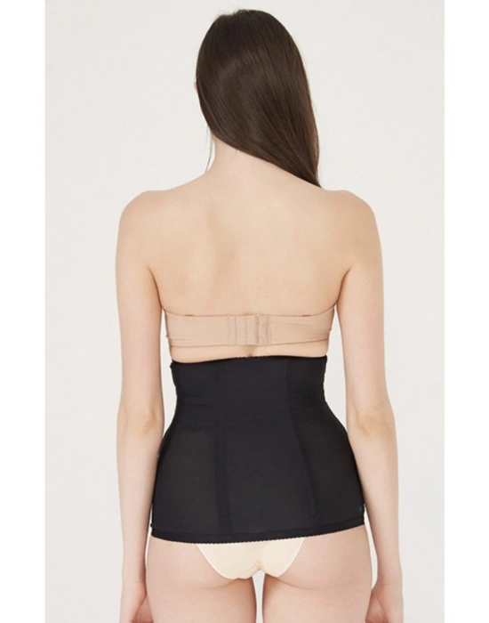 Kadın Siyah Tül Detaylı Agraflı Bel Korsesi 2109-S10