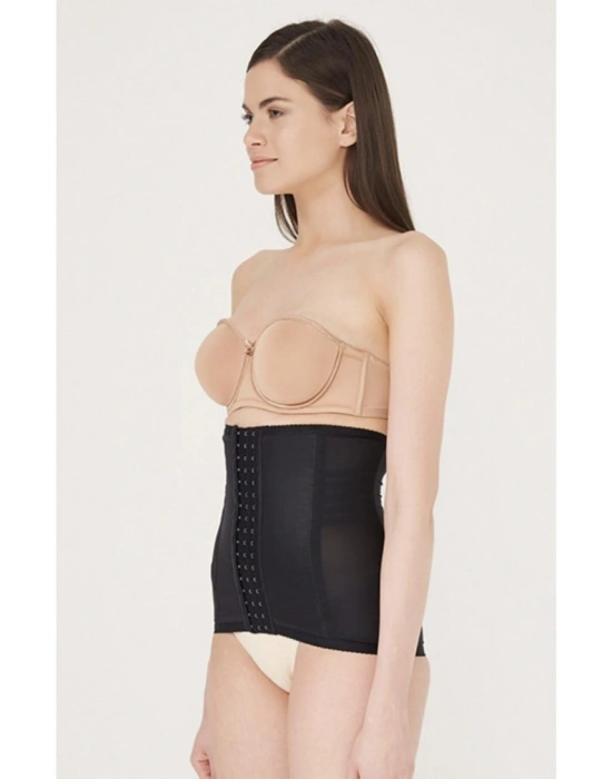 Kadın Siyah Tül Detaylı Agraflı Bel Korsesi 2109-S10