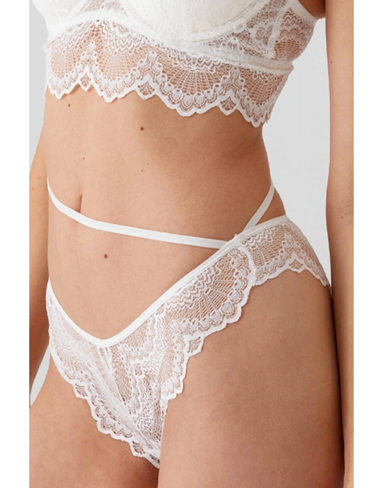 Kadın Ekru 4731 Rome Soft Push Up Dolgulu Simli Şeritli Balenli Sütyen Takım