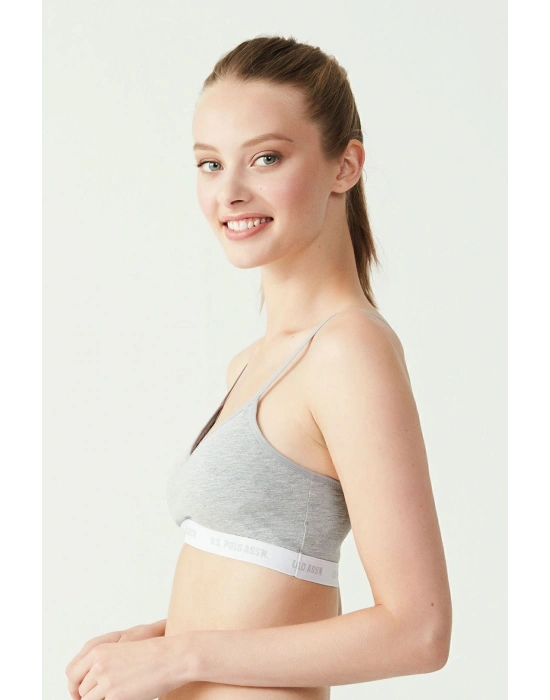 U.S. Polo Assn. Kadın Gri Melanj Cup Lu Büstiyer