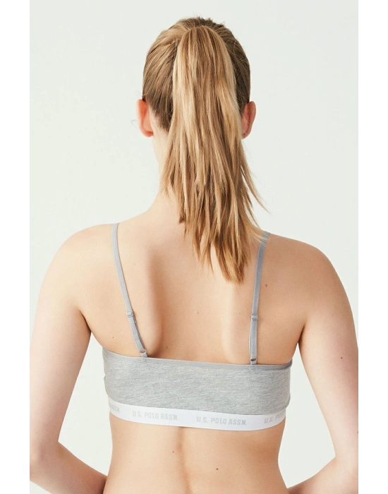 U.S. Polo Assn. Kadın Gri Melanj Cup Lu Büstiyer