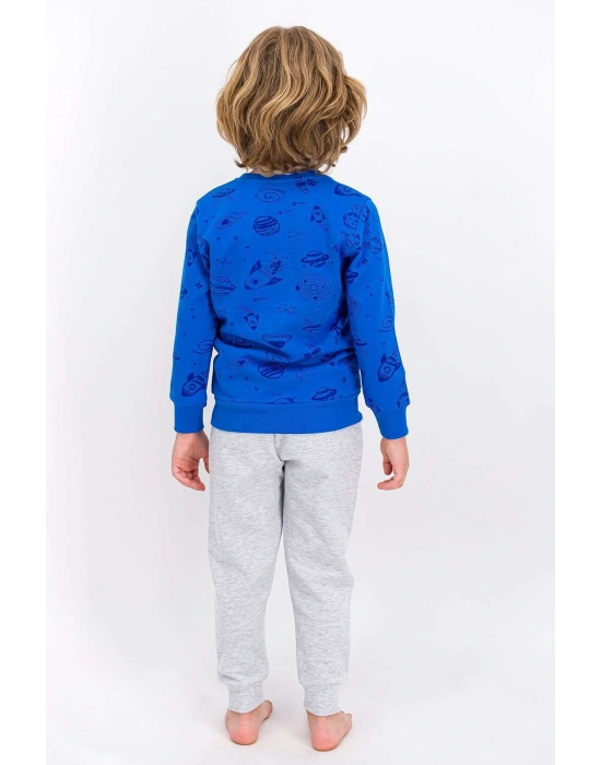 Rolypoly 1869 Spaceship Mavi Erkek Çocuk Eşofman Pijama Takımı