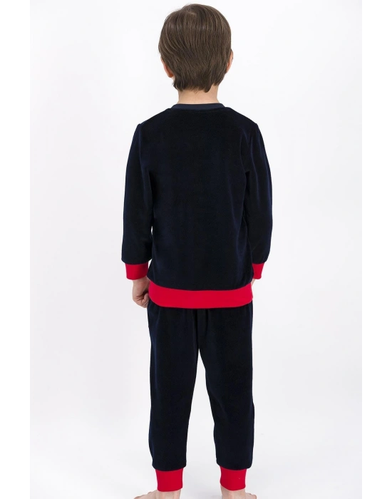 Erkek Çocuk Save Animals Lacivert Kadife Eşofman Takımı