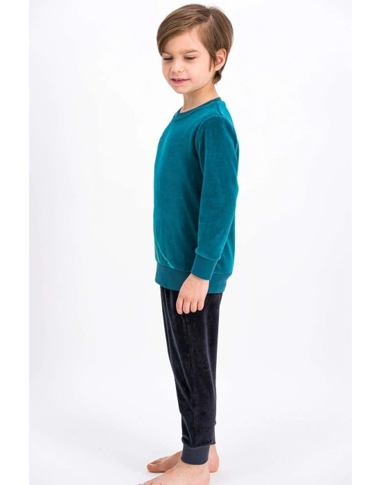 Rolypoly Formula Yeşil Erkek Çocuk Kadife Eşofman Takımı