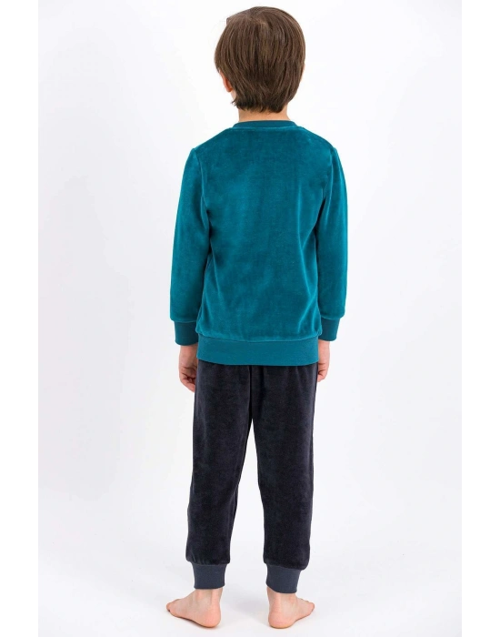 Rolypoly Formula Yeşil Erkek Çocuk Kadife Eşofman Takımı