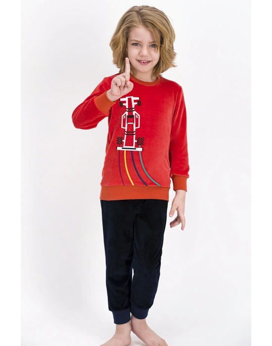 Rolypoly Formula Kiremit Erkek Çocuk Kadife Eşofman Takımı