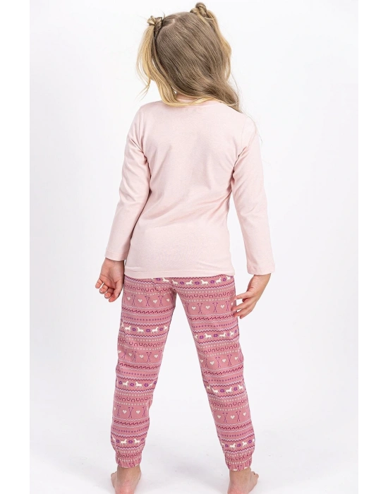 Kız Çocuk Pembe Pijama Takımı