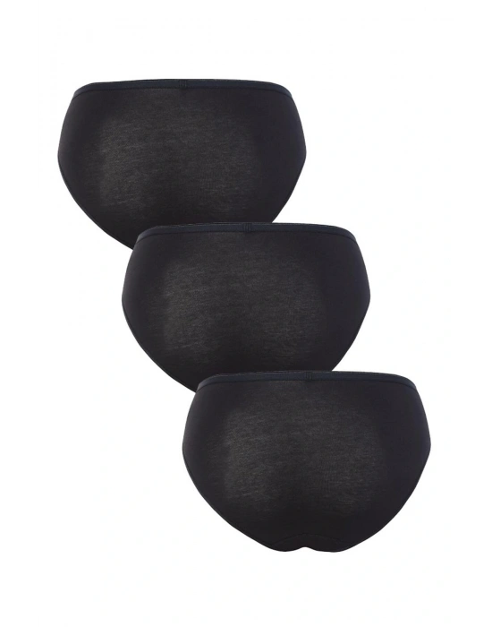 Kadın Slip Külot 3lü Paket Essential 1575 - Siyah