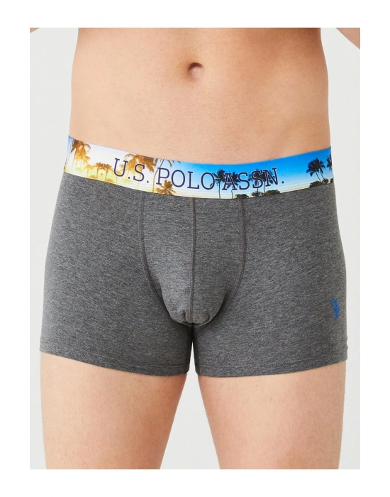 Erkek Saks - Antrasit Melanj - Turuncu 3 Lü Boxer