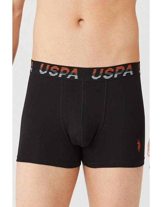 Erkek Turuncu - Siyah - Gri Melanj 3 Lü Boxer