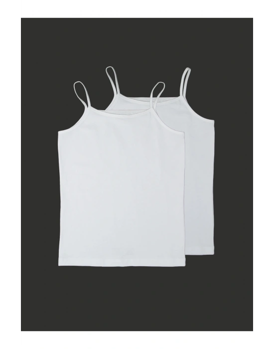 Kız Çocuk Atlet 2li Paket 1296 - Beyaz