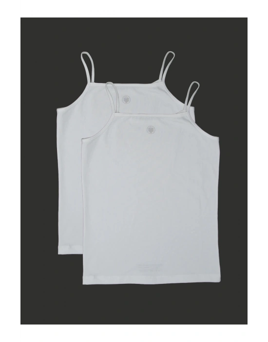 Kız Çocuk Atlet 2li Paket 1296 - Beyaz