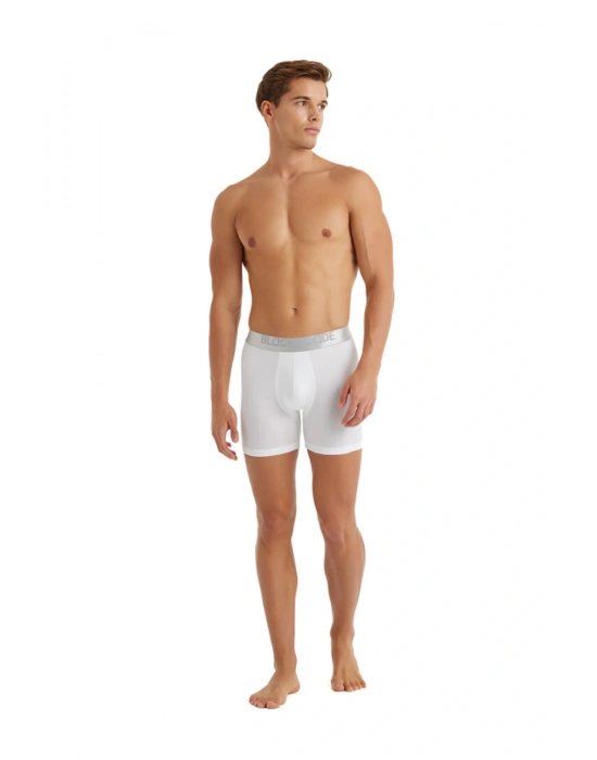Erkek Modal Elastan Boxer Silver 9303 - Beyaz