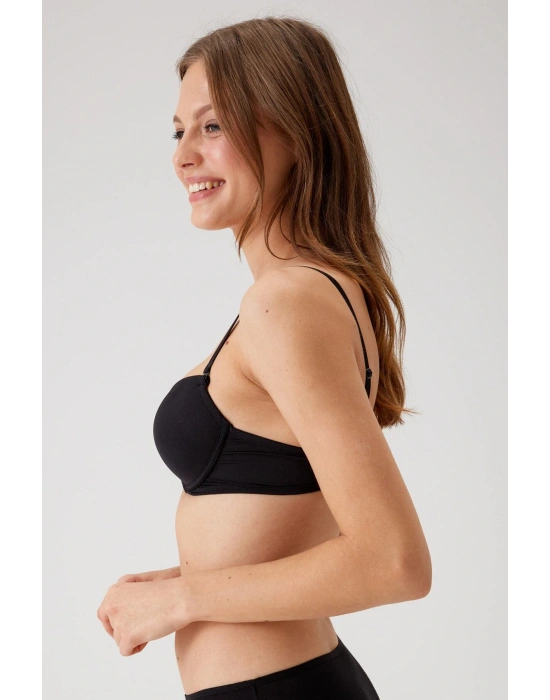 Balenli Desteksiz Micro Sütyen Siyah 6040