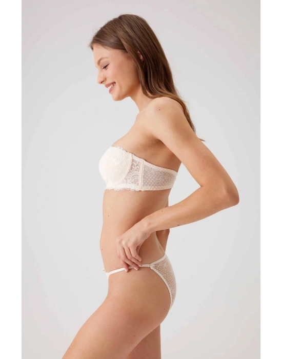 Kadın Inci 4032 Balenli Destekli Straplez Sütyen Takım