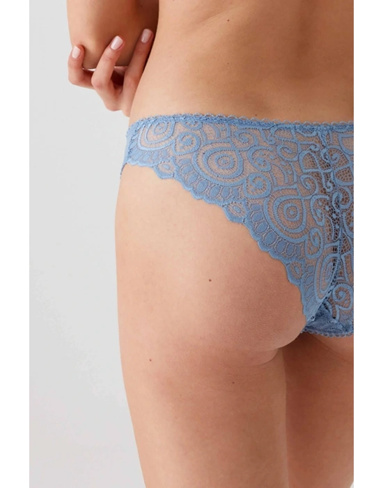 Kadın Mavi 4741 Balenli Soft Push Up Straplez Sütyen Takım