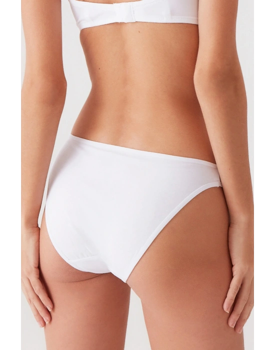 Kadın 5li Paket Siyah-beyaz-ten 2057 High Leg Classic Pamuklu Basic Külot