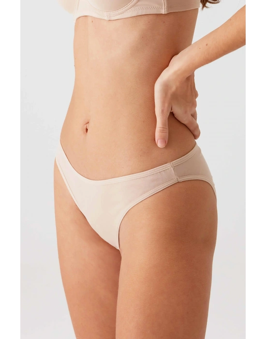 Kadın 5li Paket Siyah-beyaz-ten 2057 High Leg Classic Pamuklu Basic Külot