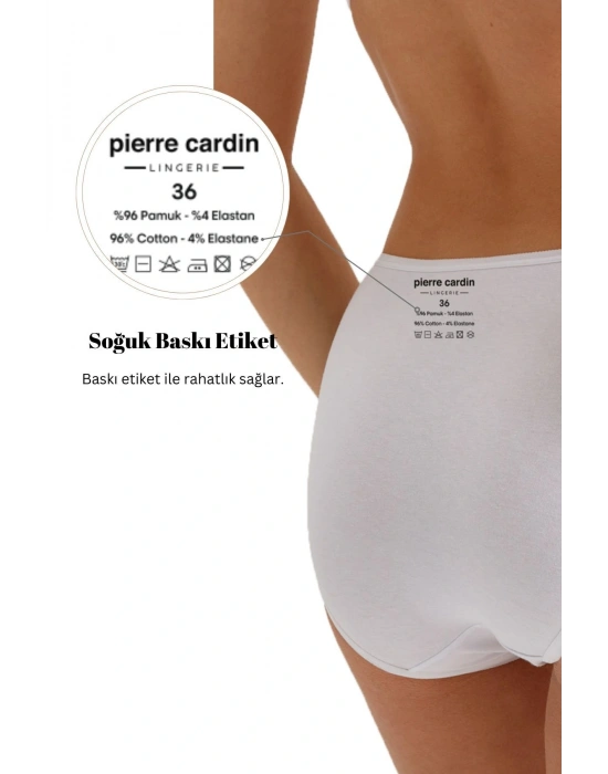 Kadın 5li Ekonomik Paket Beyaz 2050 No Show Pamuklu Basic Bikini Slip