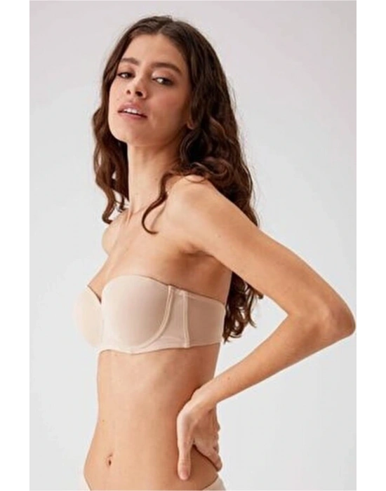Kadın Ten 6020 Balenli Desteksiz Straplez Sütyen