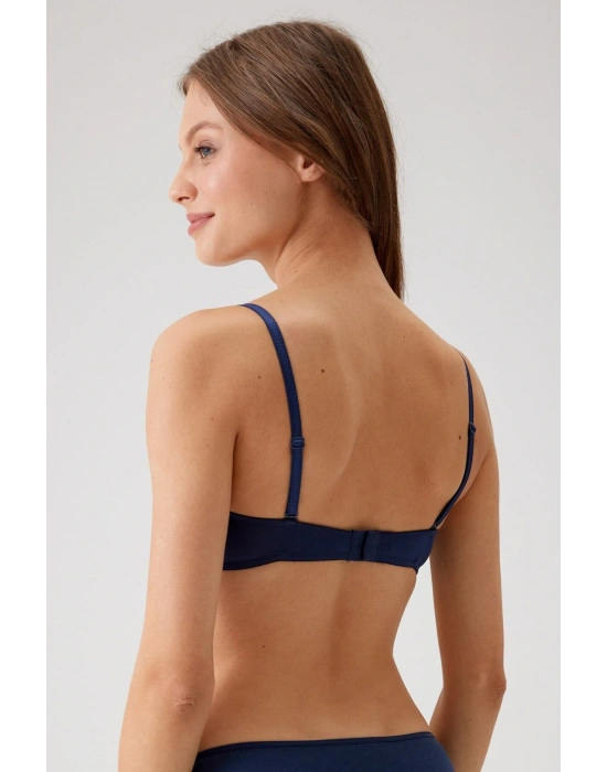 Kadın Lacivert 6204 Balenli Desteksiz Micro Tek Sütyen