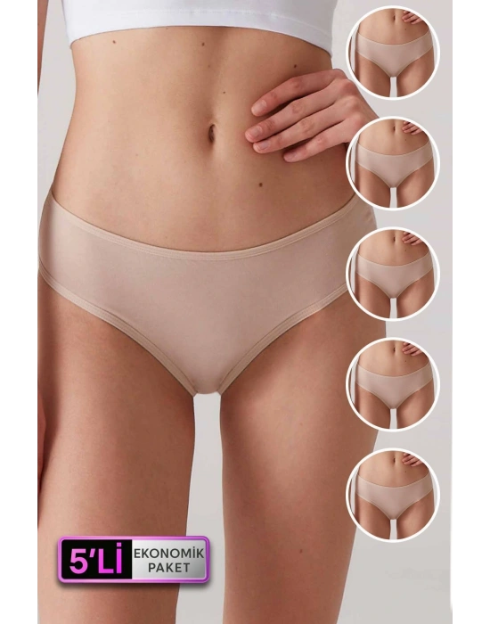 Kadın 5li Ekonomik Paket Ten 2957 No Show Classic Pamuklu Basic Külot