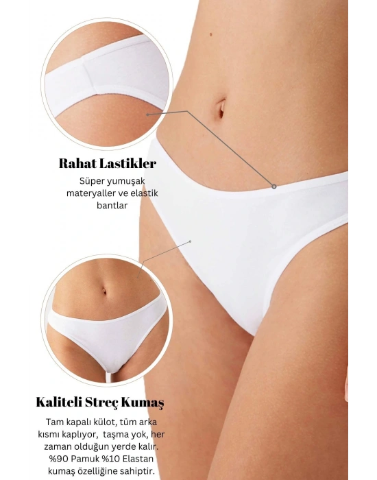 Kadın 5li Ekonomik Paket Ten 2957 No Show Classic Pamuklu Basic Külot