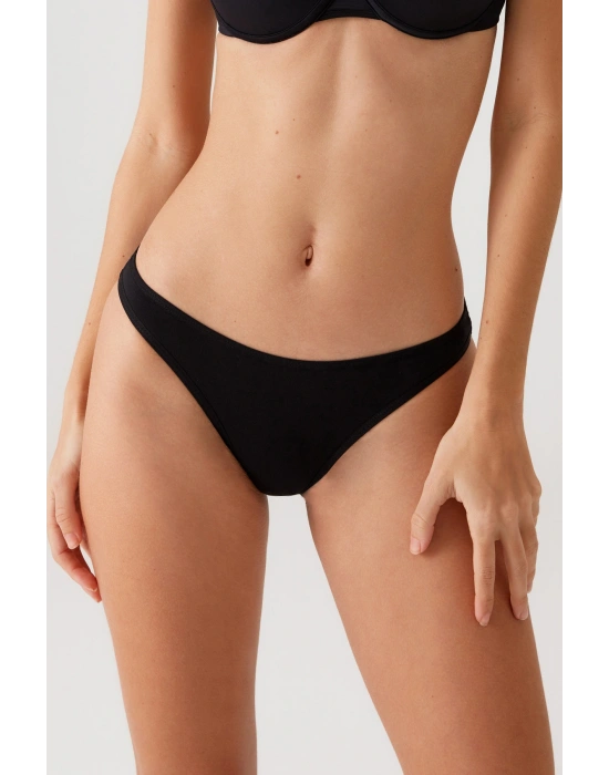Kadın 5li Ekonomik Paket Siyah 2055 Basic Brief Pamuklu Külot