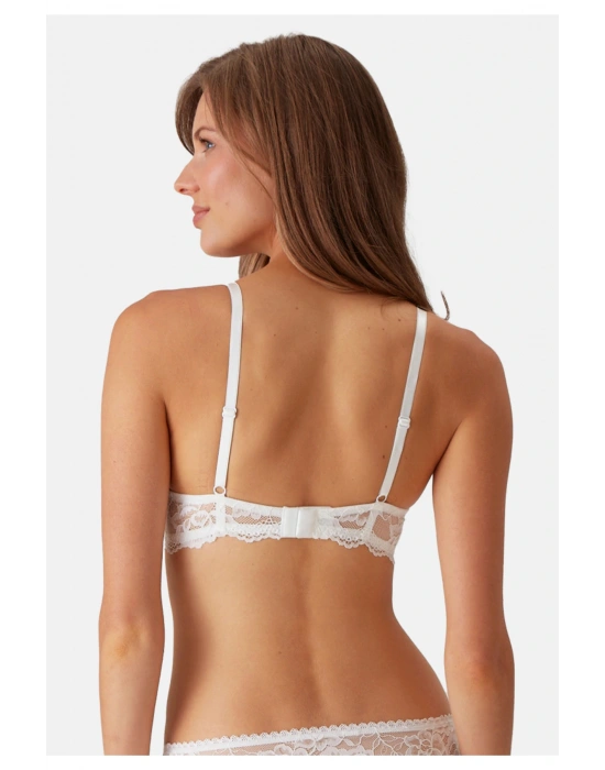 Kadın Ekru 6208 Ekstra Push Up Dolgulu Dantelli Sütyen