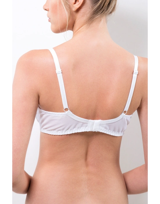 Kadın Beyaz 7023 Balenli Dantelli Toparlayıcı Sütyen