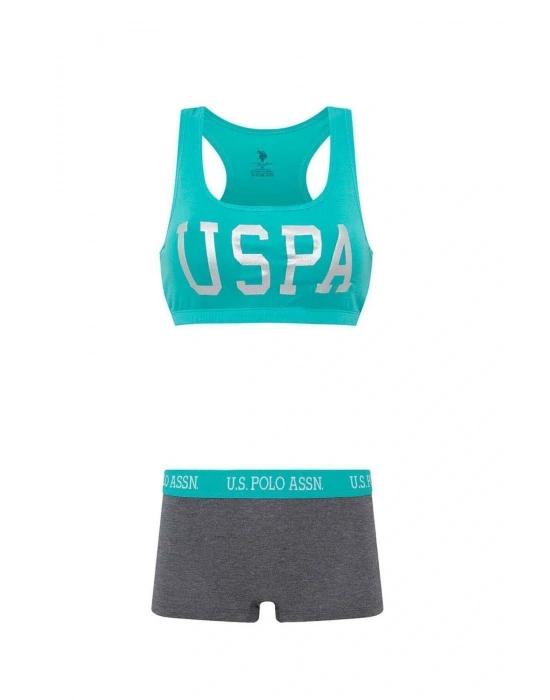 U.S. Polo Assn. Kadın Mint Büstiyer Şort Takım