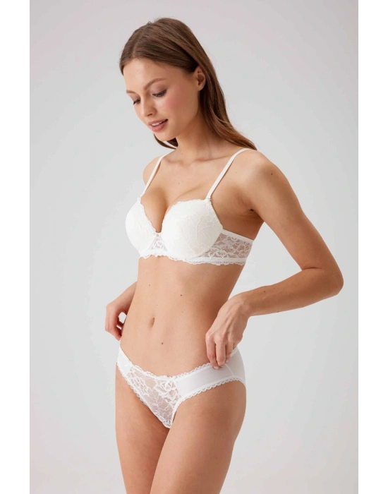 Kadın Ekru 4560 Balenli Desteksiz Sütyen Takım