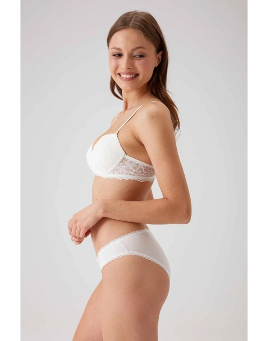 Kadın Ekru 4560 Balenli Desteksiz Sütyen Takım