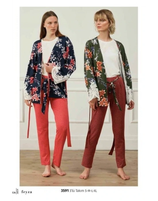 Feyza Üçlü Pijama Takımı