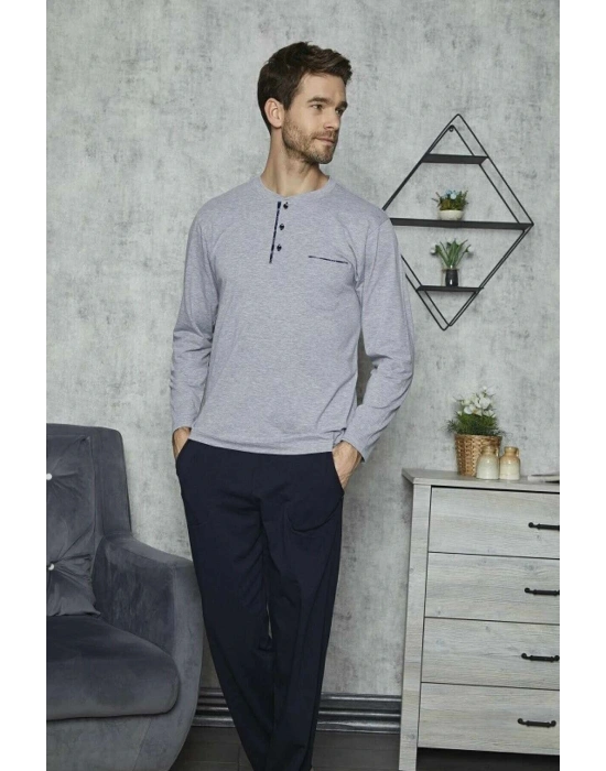 7421 Erkek Battal Pijama Takım Gri